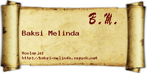 Baksi Melinda névjegykártya