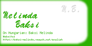 melinda baksi business card